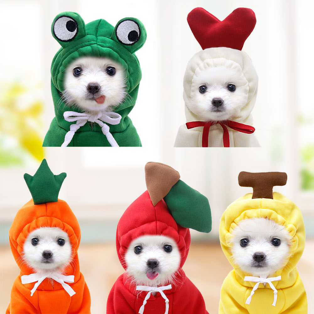 Fleece Dog Hoodie with Fruit Print - view 4