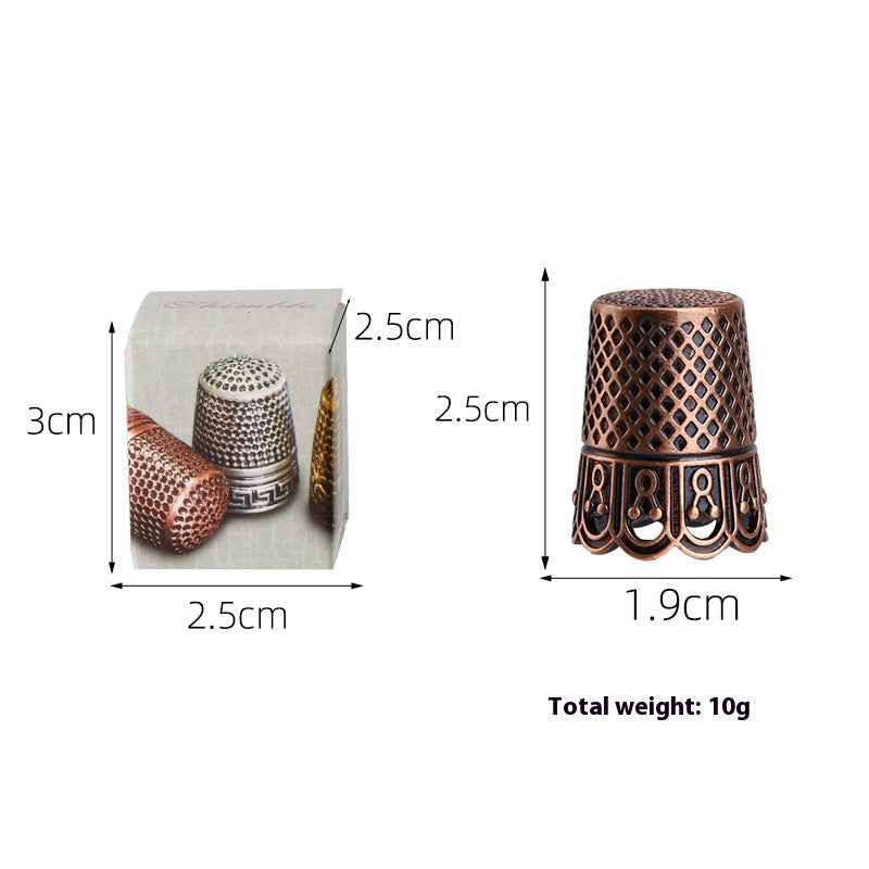 Decorative Metal Thimble and Awl Sewing Set - view 9
