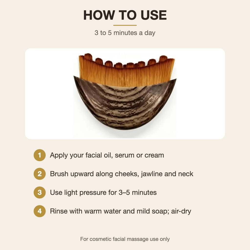 How to use - 3 to 5 minutes a day with light upward strokes