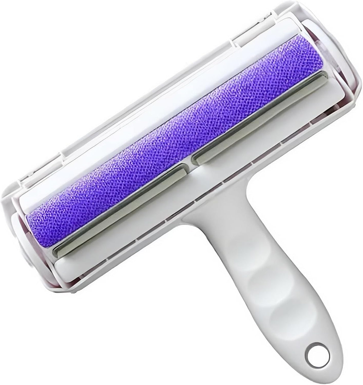 Reusable pet hair remover roller in White and Purple