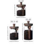 Glass coffee jar size and dimensions