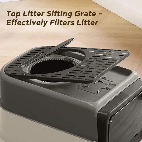 Cat Litter Box with Pull-Out Drawer and Sifting Grid - view 4