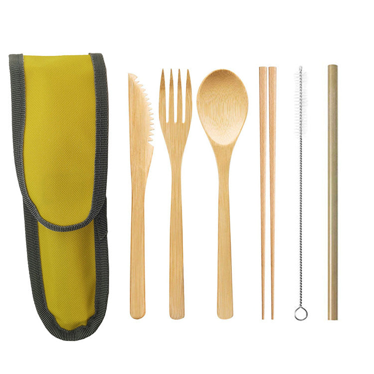Reusable Bamboo Travel Cutlery Set with Case - view 11