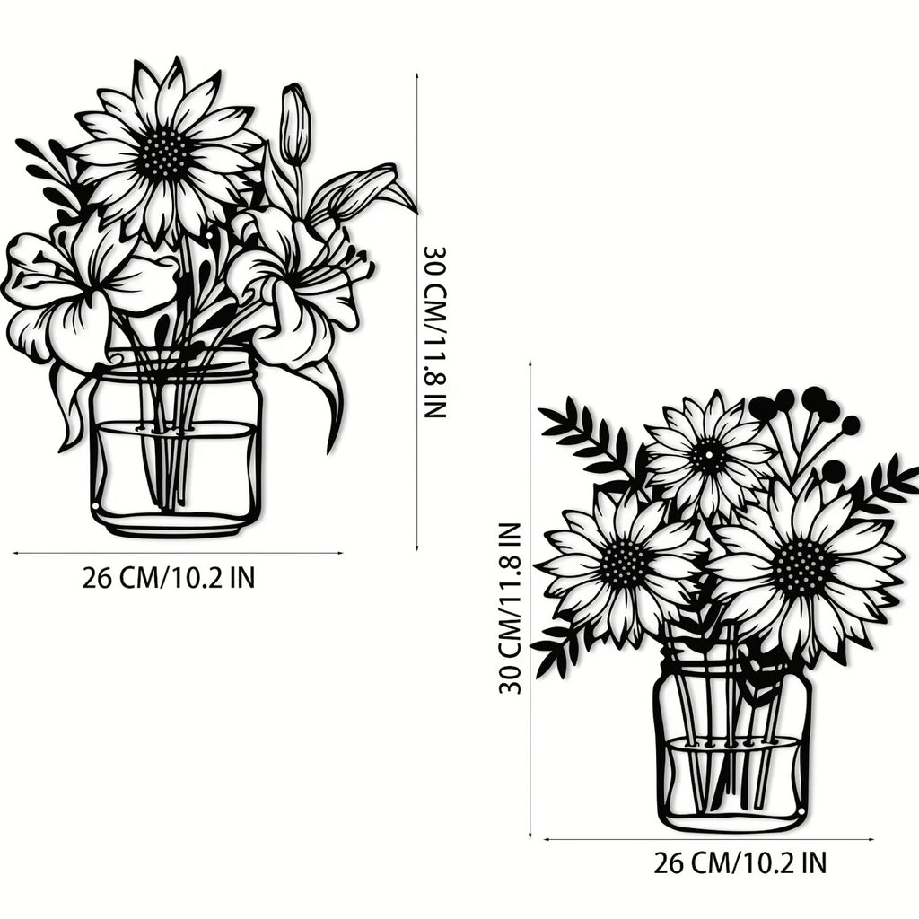 Sunflower Mason Jar Metal Wall Art - image 4