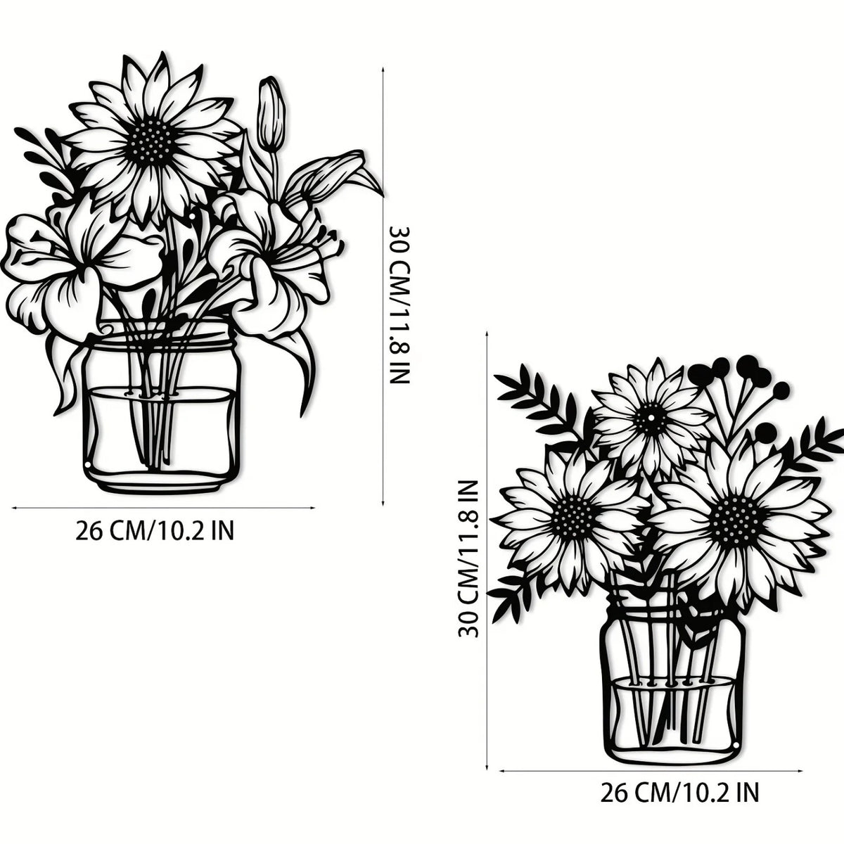 Sunflower Mason Jar Metal Wall Art - image 4