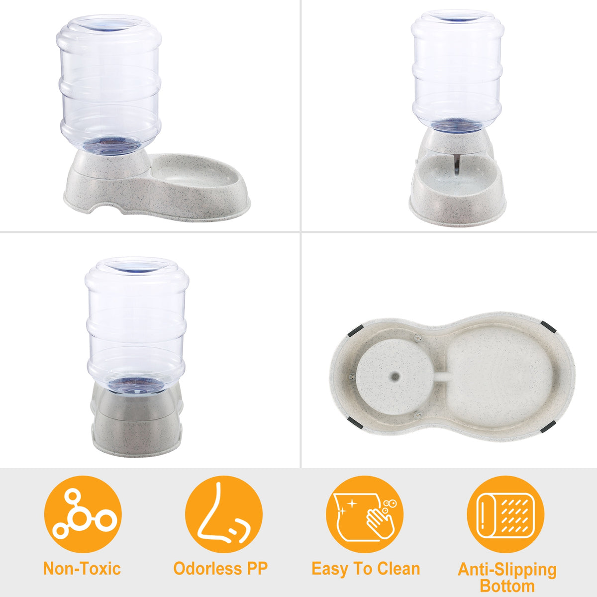 1 Gallon Gravity Pet Water Dispenser, Beige - image 4
