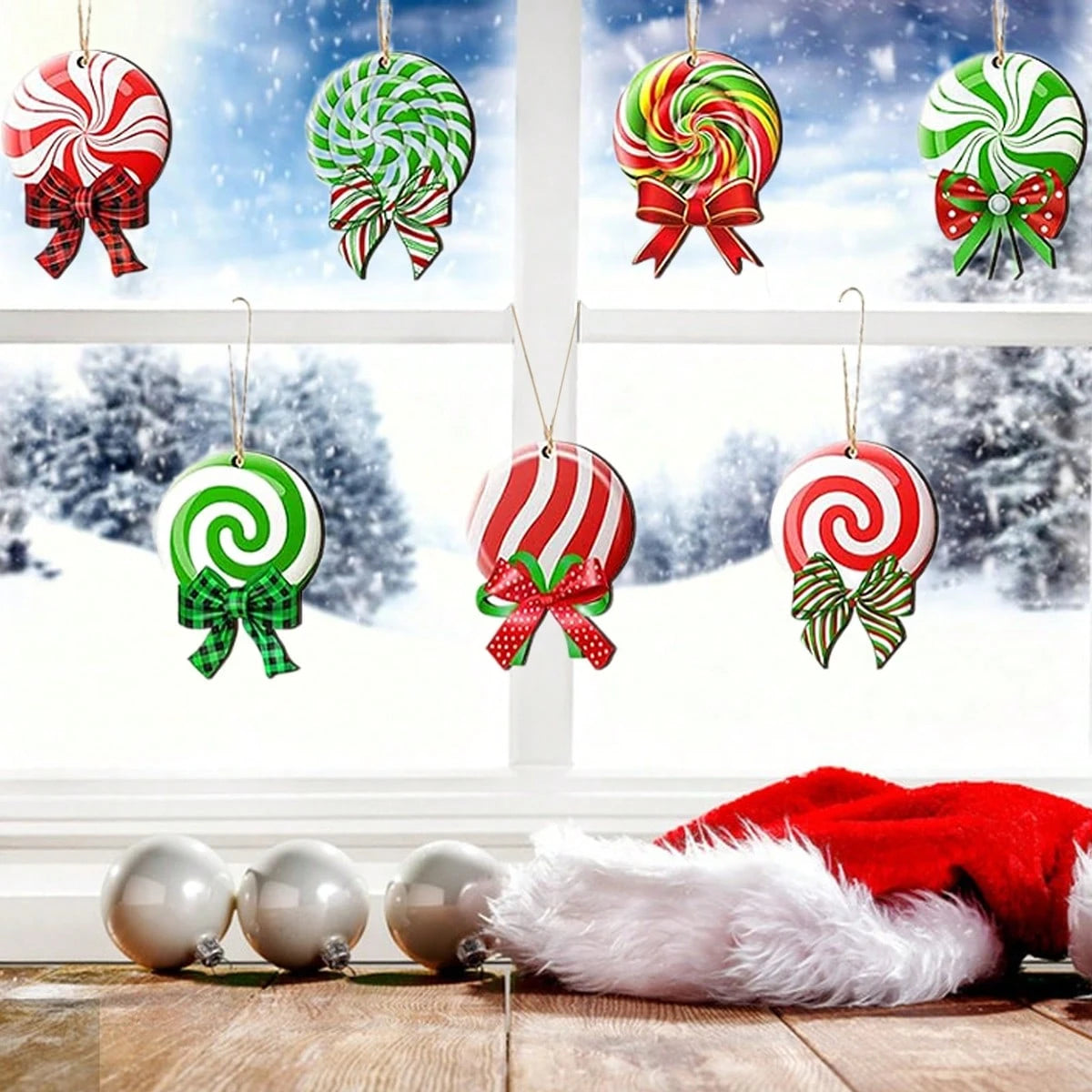 24 Peppermint Candy Christmas Ornaments - image 3