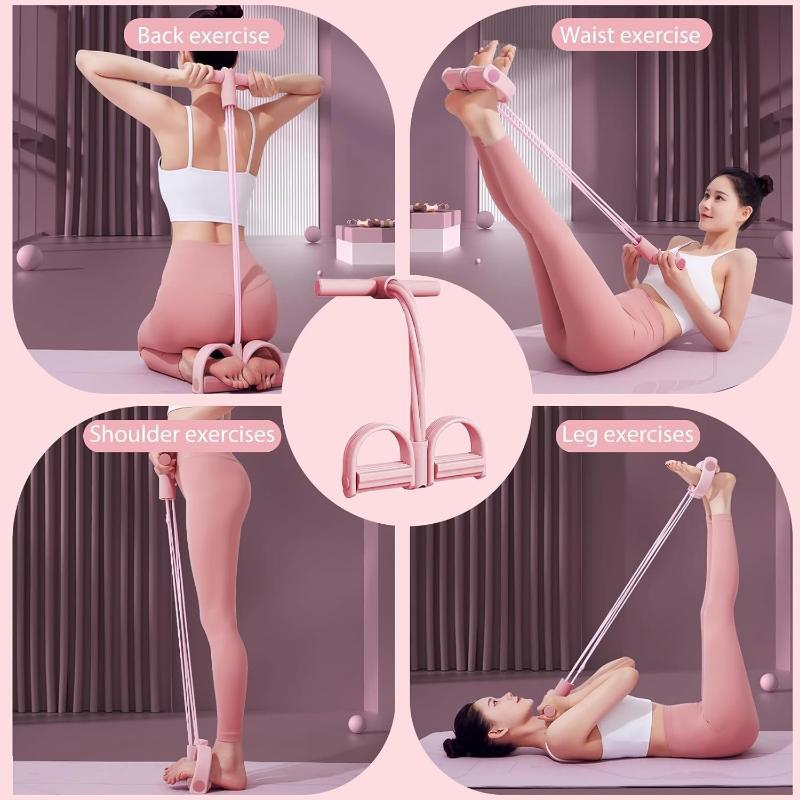 6-Tube Pedal Puller Resistance Band, Pink - image 7