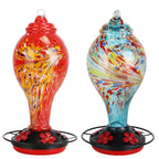 Hand-Blown Glass Hummingbird Feeder, 33 oz - image 3