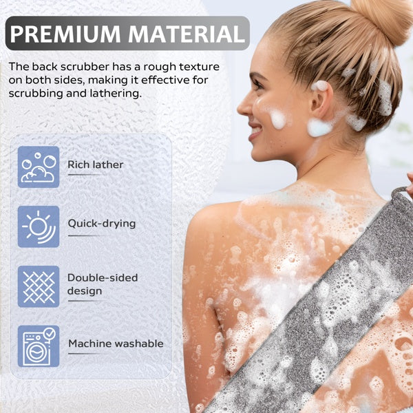 Stretch Back Scrubber Towel, Bamboo Fiber Bath Cloth - image 4