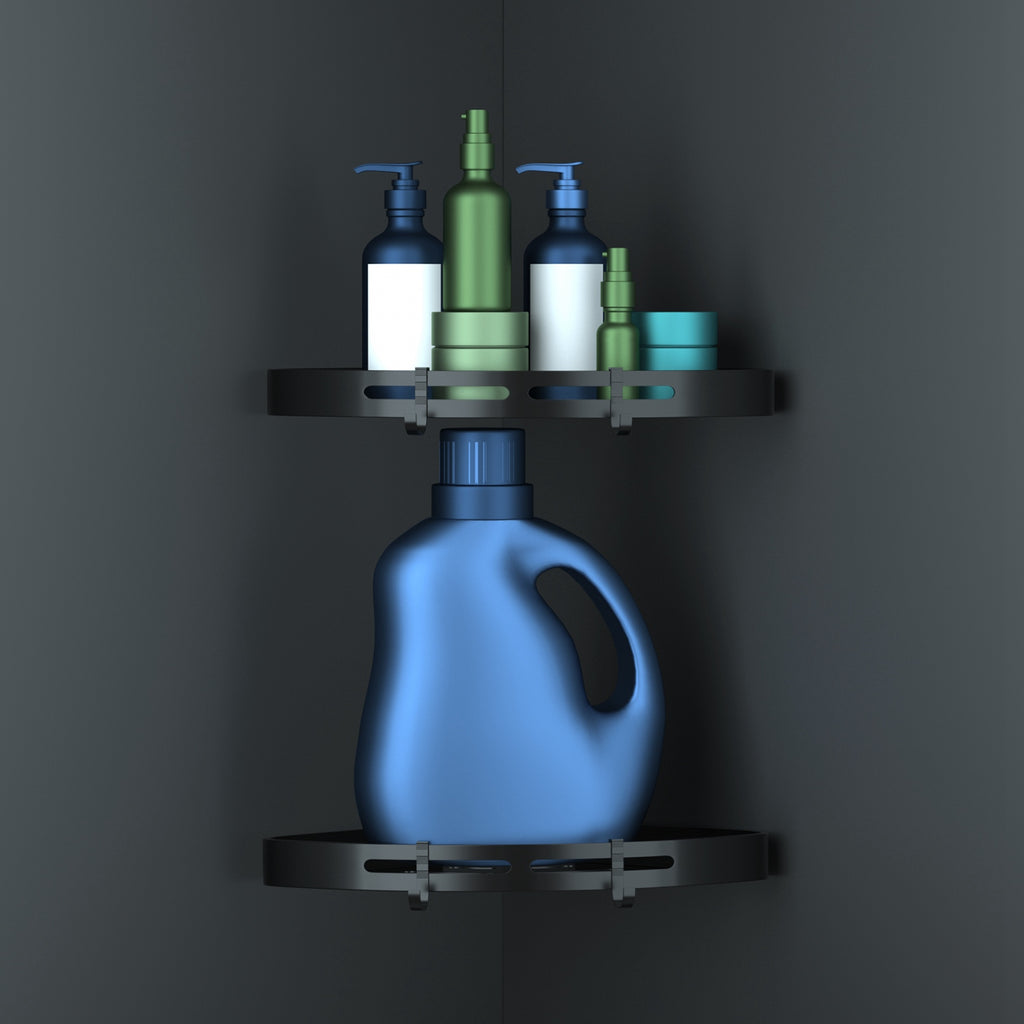 Black Aluminum Corner Shower Caddy Set - image 10