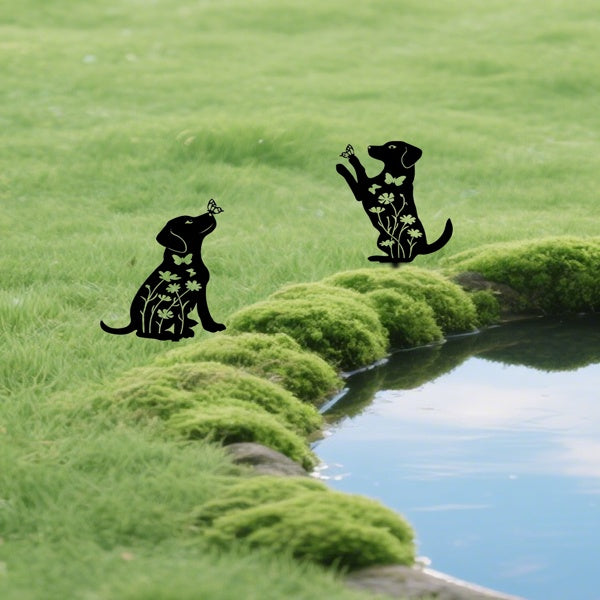 Metal Dog Silhouette Garden Stakes, 2 Pack - view 5