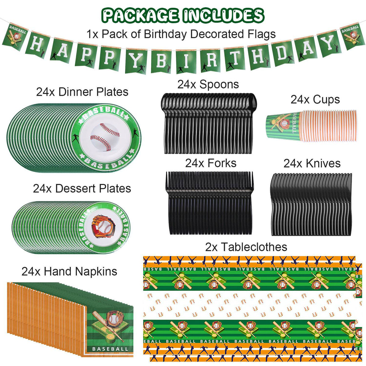 Baseball Party Supplies Kit, 171 Pieces - view 3
