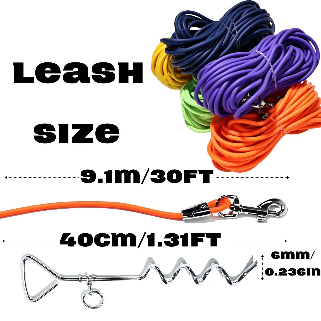 Dog Tie-Out Stake with Leash - view 4
