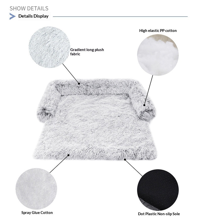 Plush Faux-Fur Dog Bed and Couch Cover - image 2