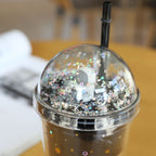 Glitter Astronaut Tumbler with Dome Lid and Straw - view 5