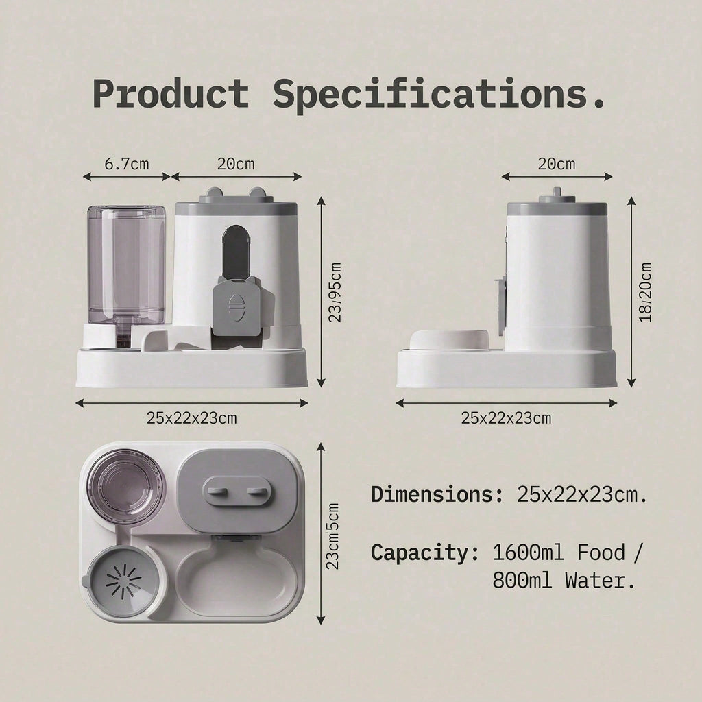 Cat-Shaped Gravity Pet Feeder and Water Dispenser - image 6