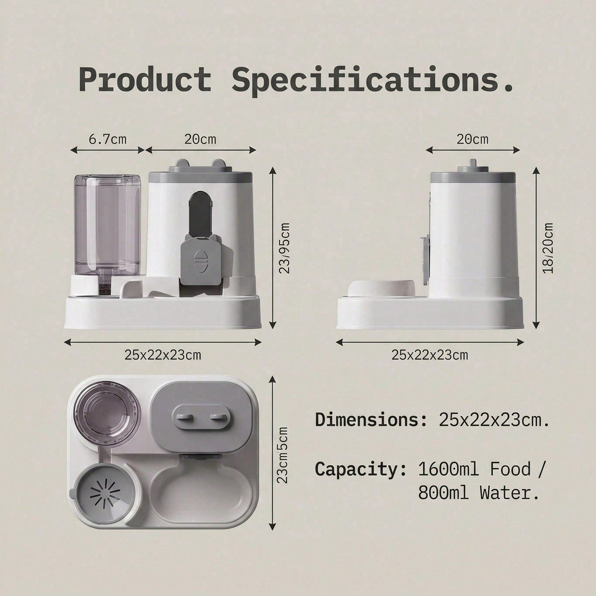 Cat-Shaped Gravity Pet Feeder and Water Dispenser - image 6