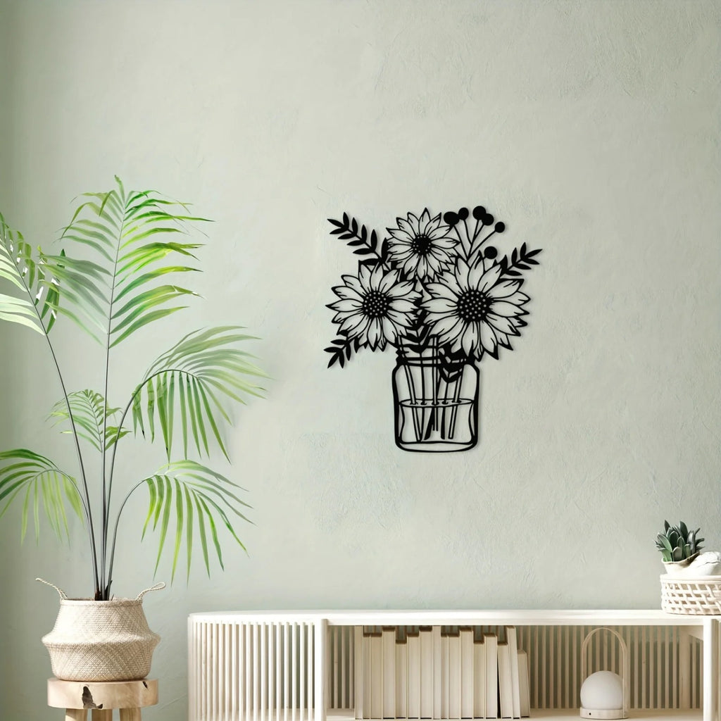 Sunflower Mason Jar Metal Wall Art - image 6