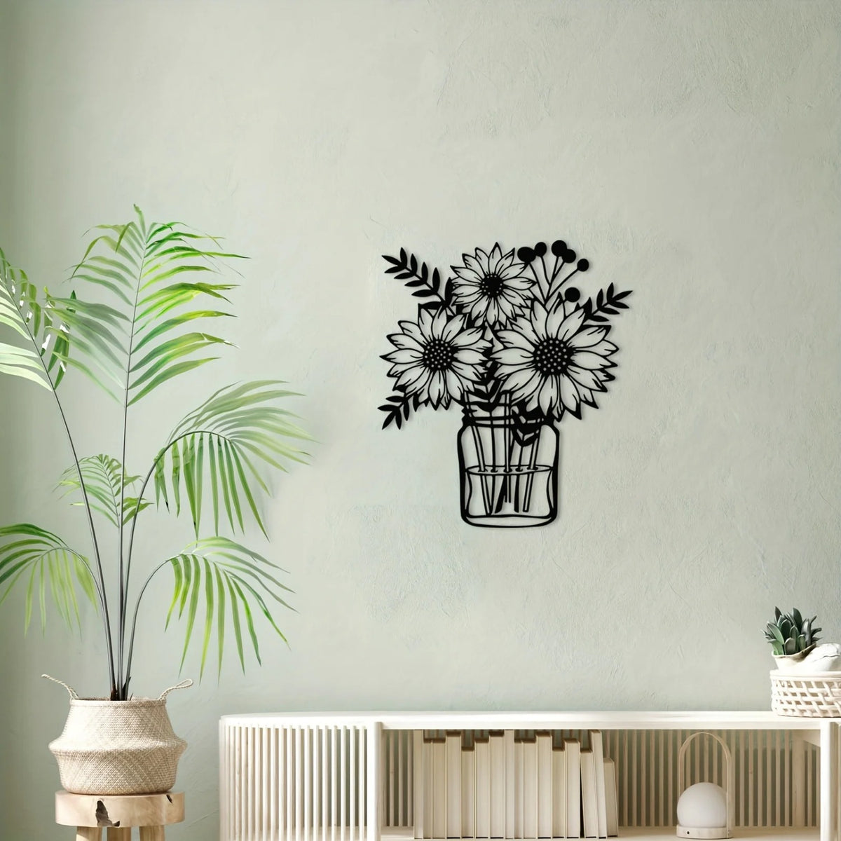 Sunflower Mason Jar Metal Wall Art - image 6