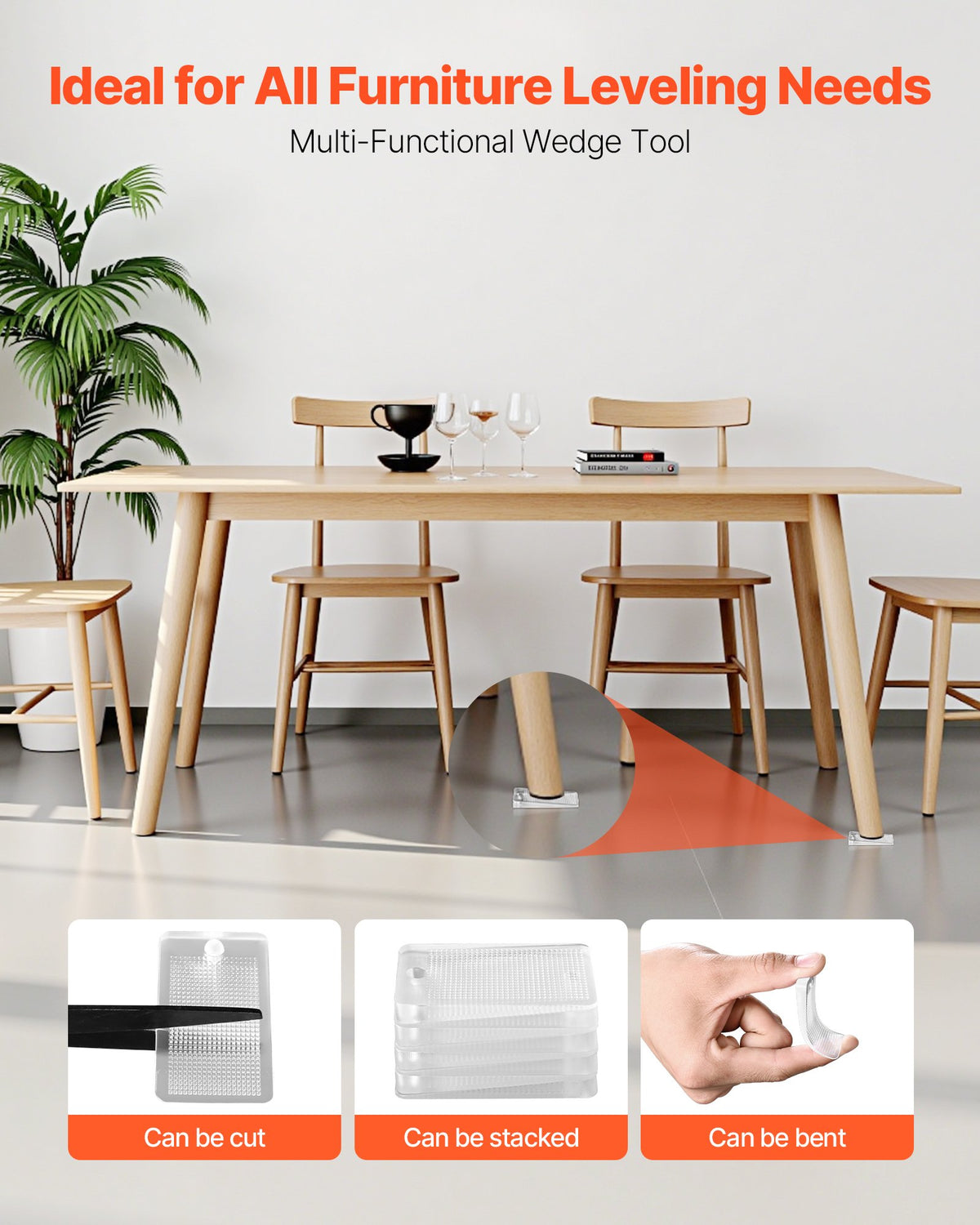 Clear Furniture Leveling Shims, 30 Pieces - view 4