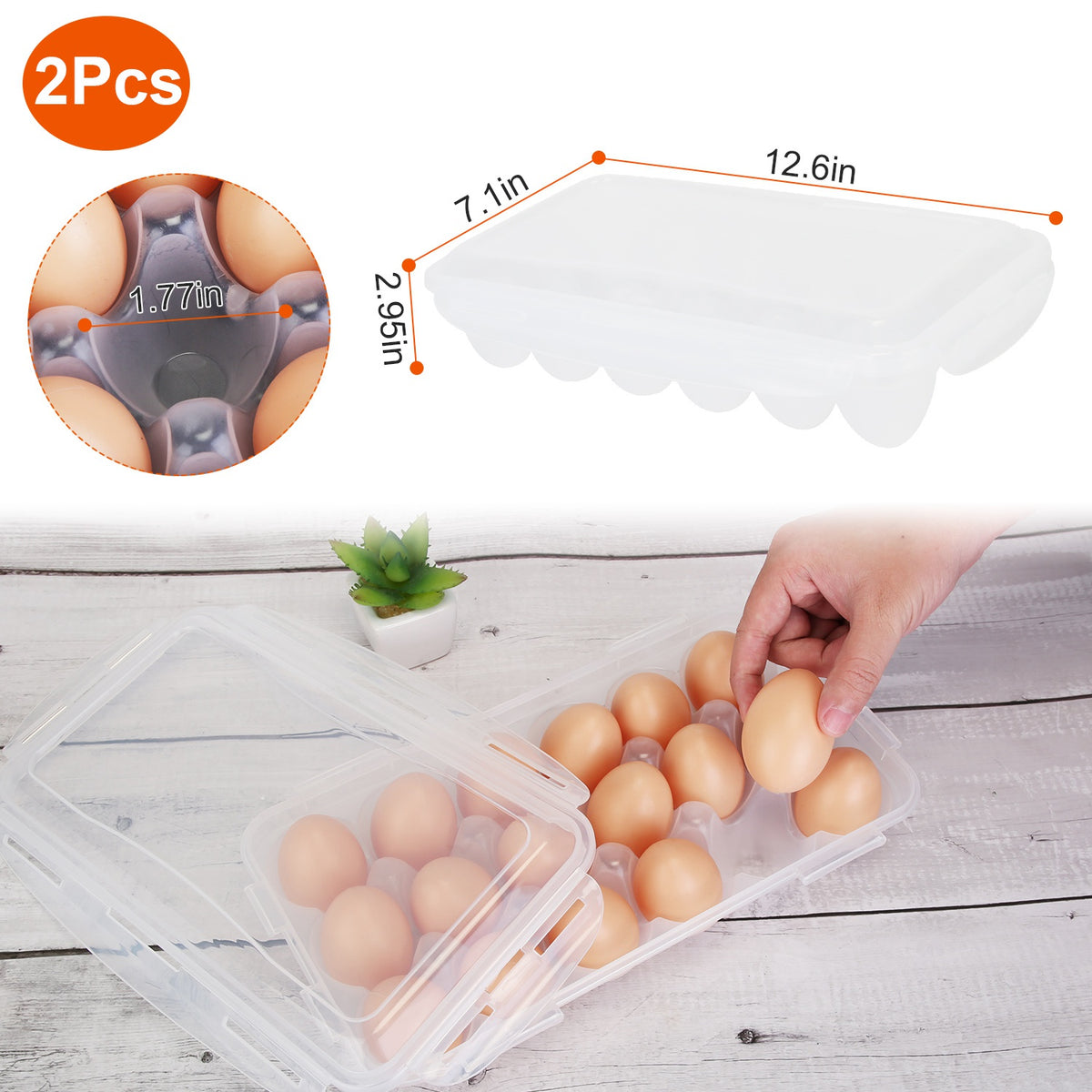 Stackable Clear Egg Holder for Refrigerator - image 5