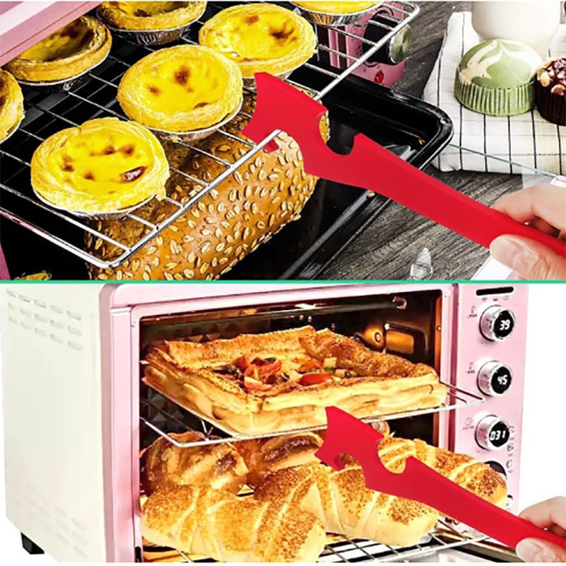 Silicone Oven Rack Push-Pull Tool with Long Handle - image 3