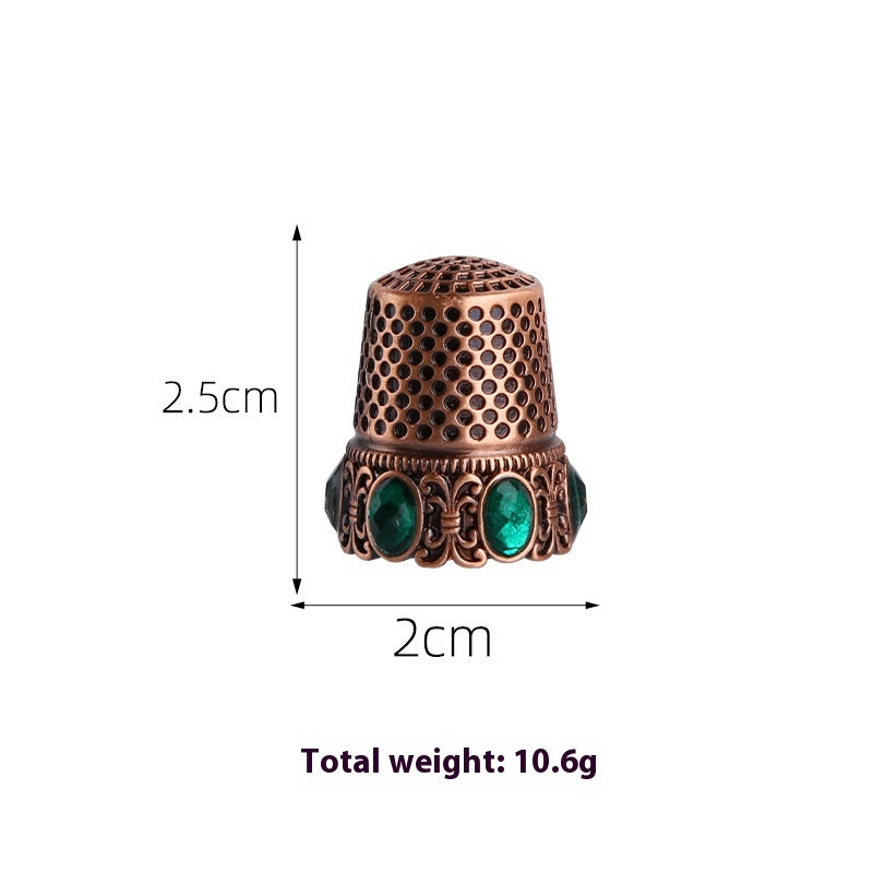 Decorative Metal Thimble and Awl Sewing Set - view 5