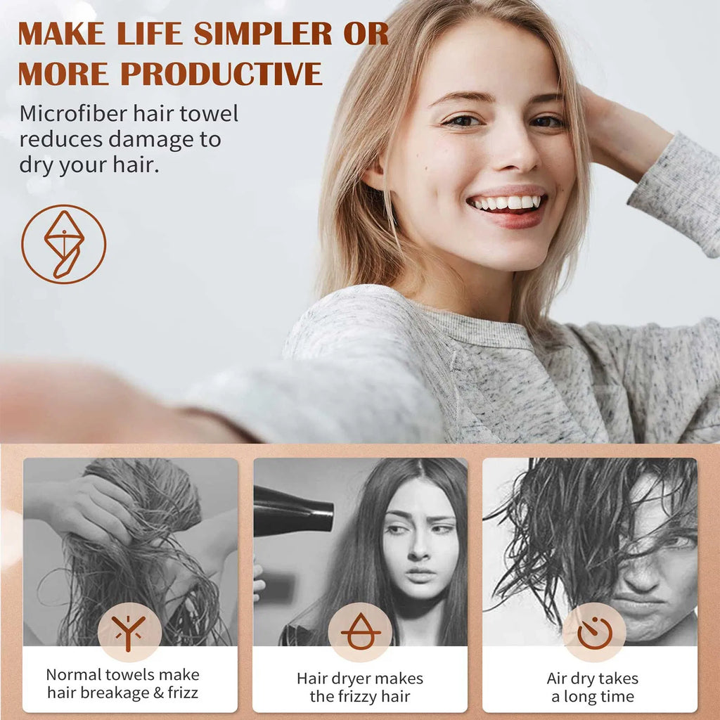 Microfiber Hair Towel Wraps, 3 Pack - image 4