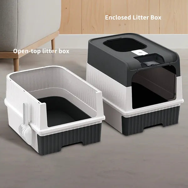 Enclosed Cat Litter Box with Top Entry and Pull-Out Drawer - view 3