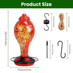 Hand-Blown Glass Hummingbird Feeder, 33 oz - image 4