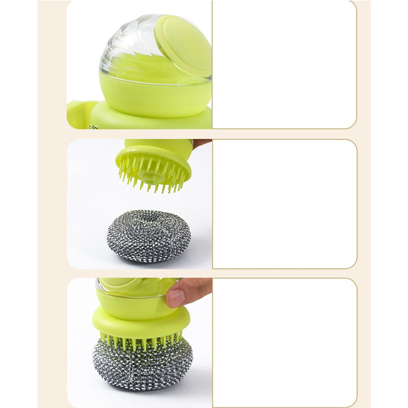Soap-Dispensing Dish Scrubber with Stainless Steel Ball - view 8