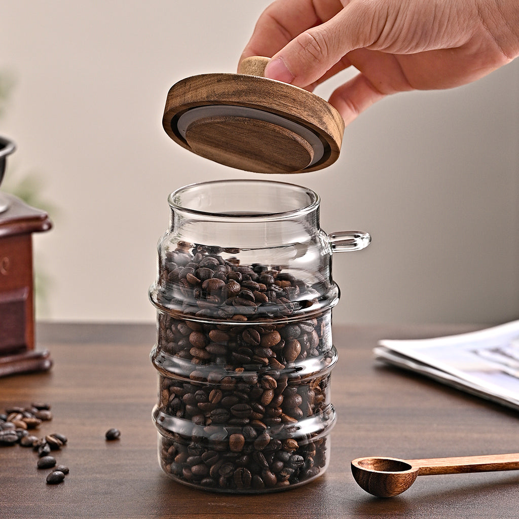 25 oz Glass Coffee Storage Jar with Wooden Lid - image 8