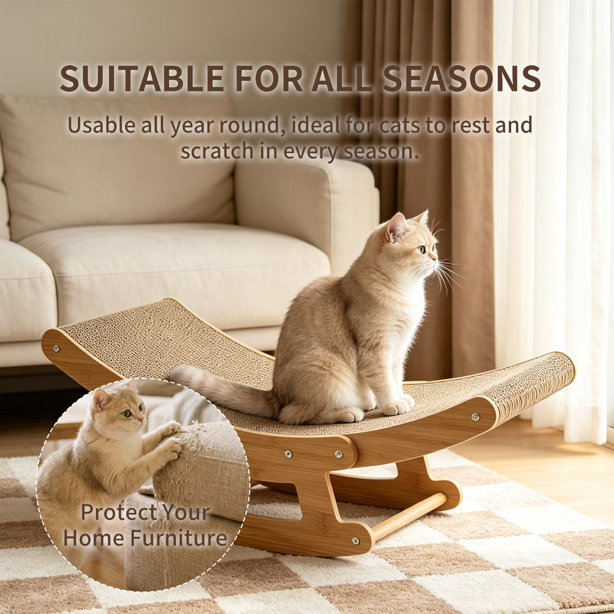 2-in-1 Cat Rocking Scratcher Lounge - view 4