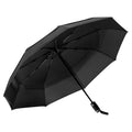 Black compact automatic travel umbrella