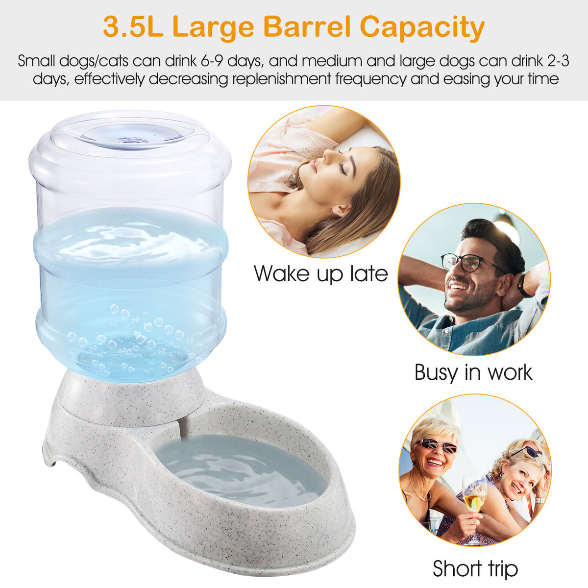 1 Gallon Gravity Pet Water Dispenser, Beige - image 8