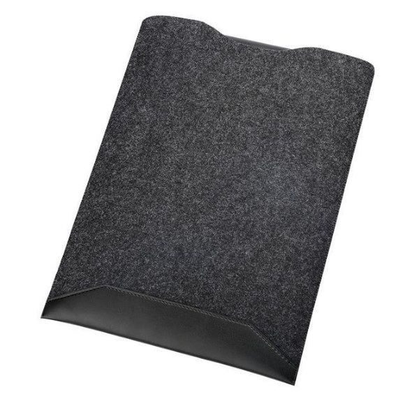 Felt laptop sleeve shown in several angles