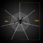 Giant 49 in Hairy Halloween Spider with Web - image 4