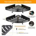 Black Aluminum Corner Shower Caddy Set - image 7