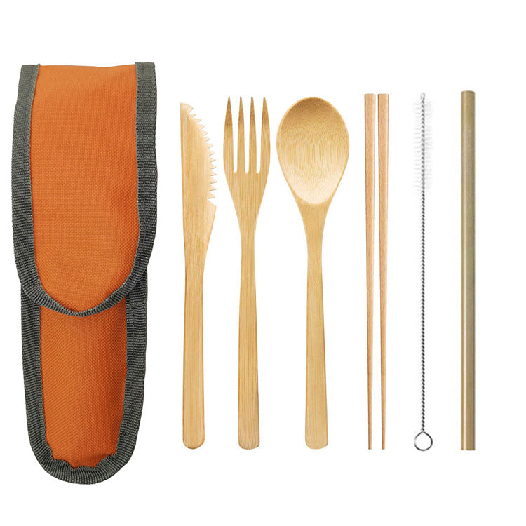 Reusable Bamboo Travel Cutlery Set with Case - view 10