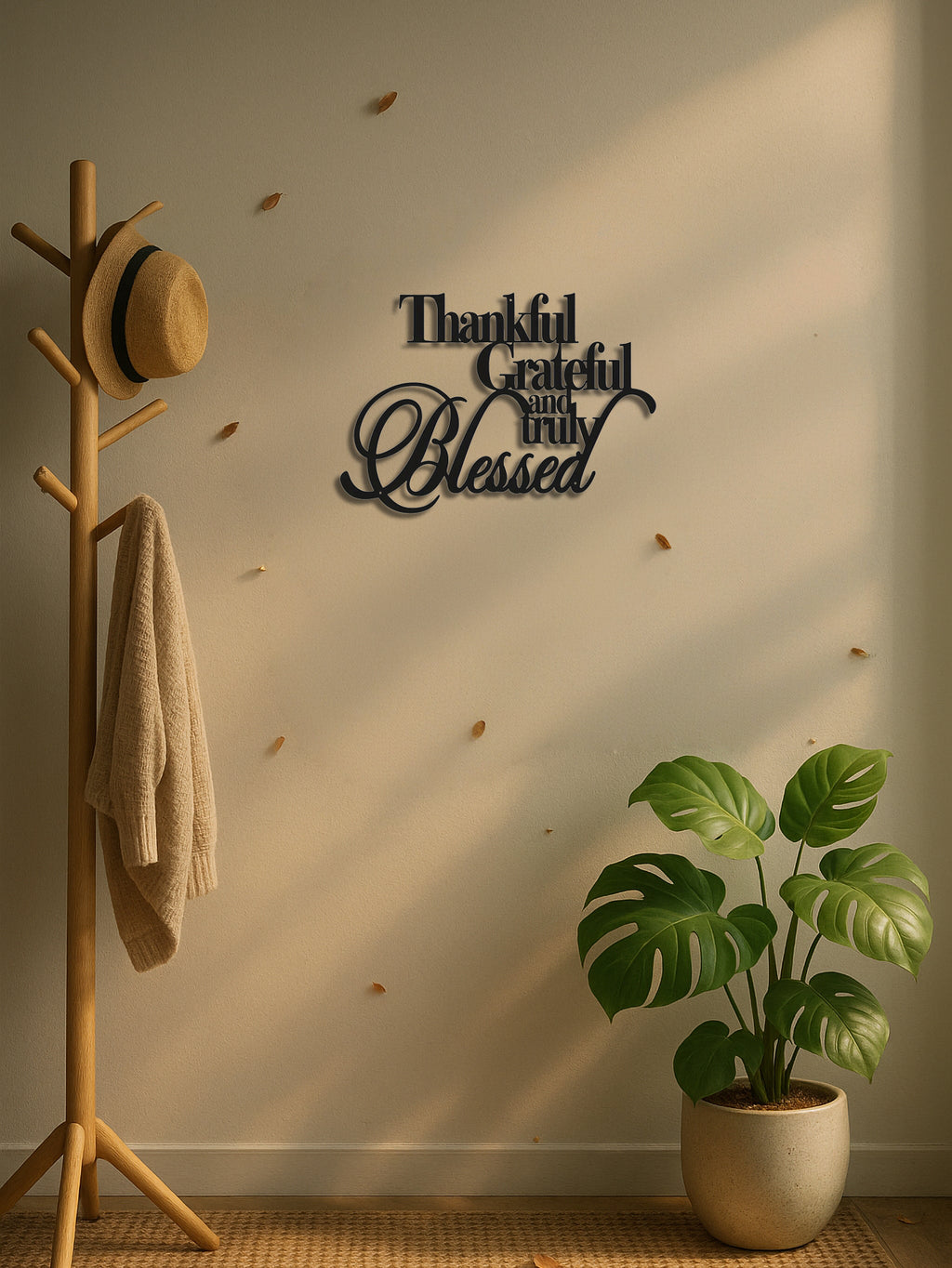 Thankful Grateful Blessed metal wall art - view 1 of 6