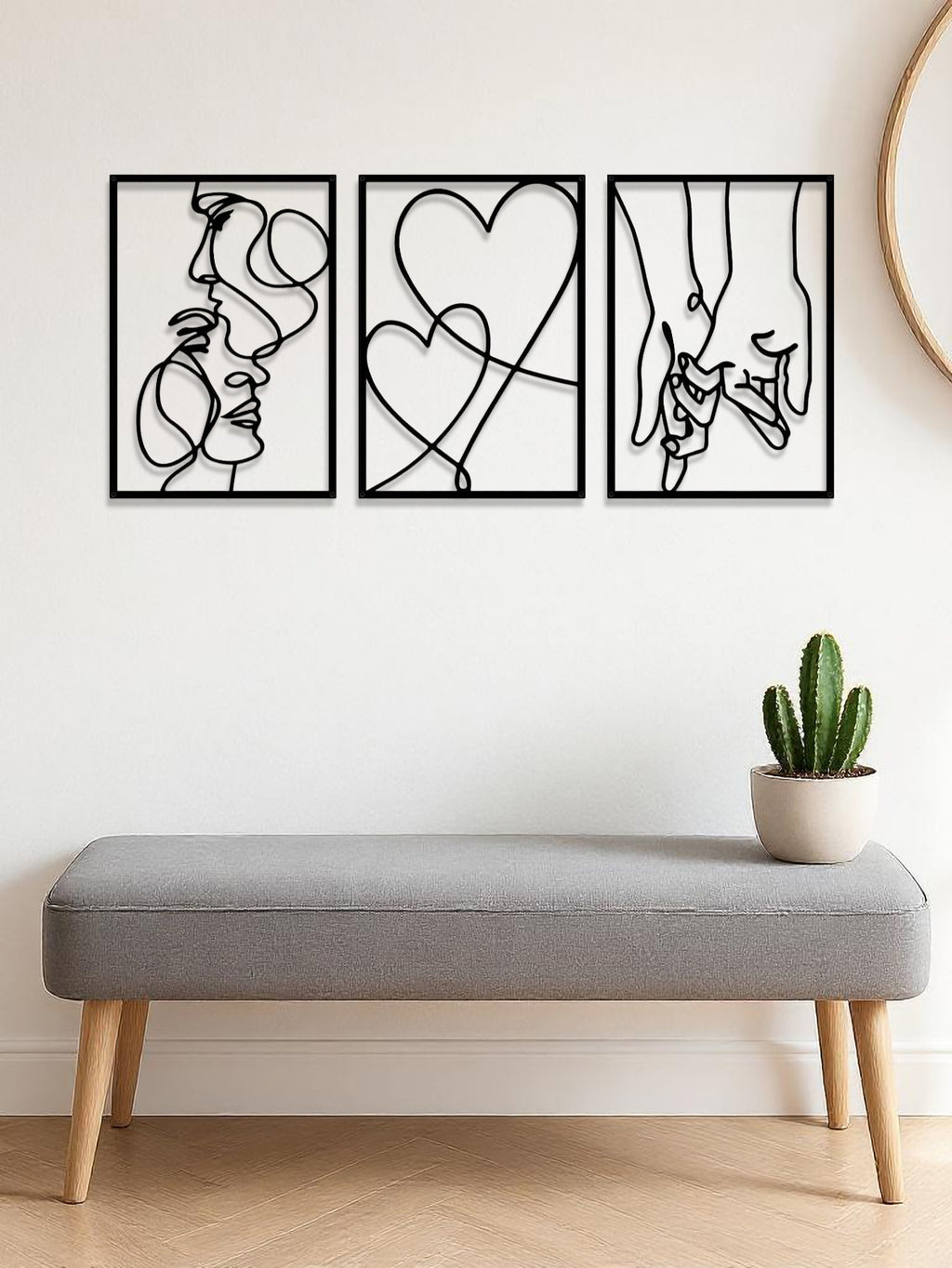 3-Piece Couple Silhouette Metal Wall Art - image 4