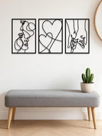 3-Piece Couple Silhouette Metal Wall Art - image 4