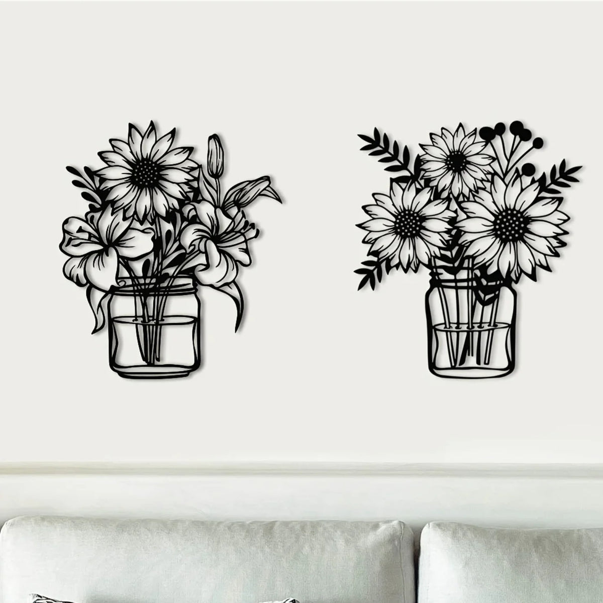 Sunflower Mason Jar Metal Wall Art - image 5