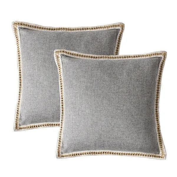 Pair of linen trim pillowcases