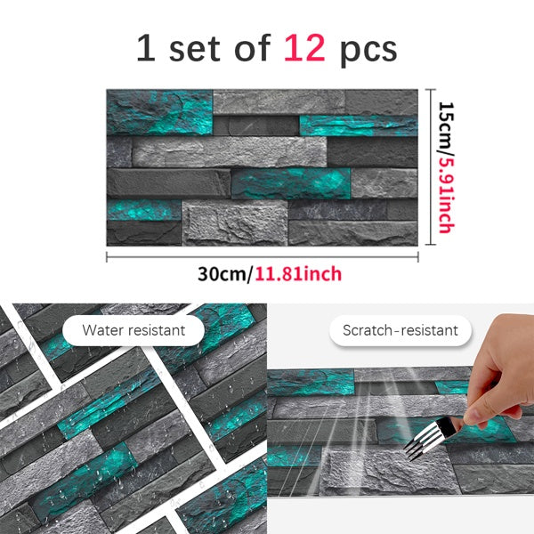 Peel and Stick Mosaic Tile Stickers, Green - view 7