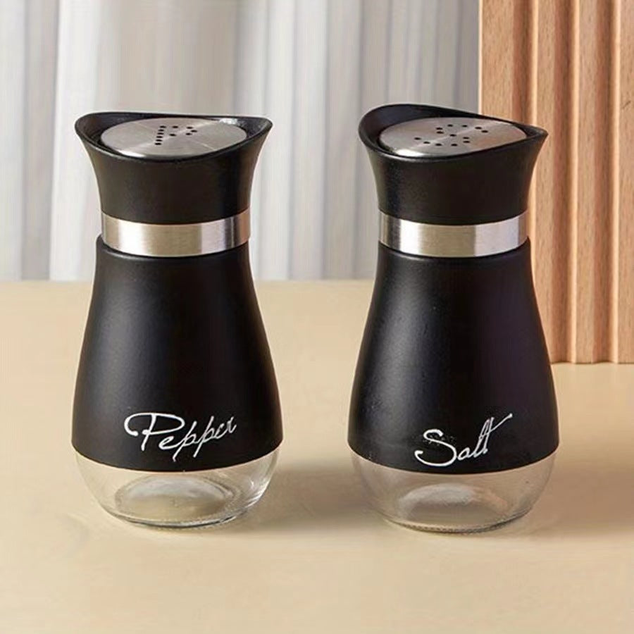Salt and Pepper Shaker Set of 2, 4 oz Glass Bottom, 5 Colors - image 2