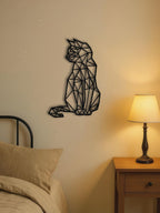 Geometric cat metal wall art - view 6 of 6