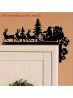 Santa Sleigh and Reindeer Metal Silhouette Door Topper - view 4