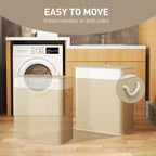 Double Bamboo Laundry Hamper with Lid, 2 Sections - view 6